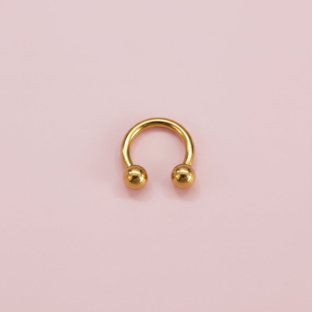 Piercing herradura dorado 6mm - Titanio