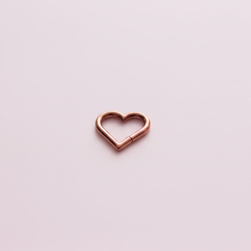 Piercing Corazón Rose Gold - Titanio (Clicker)