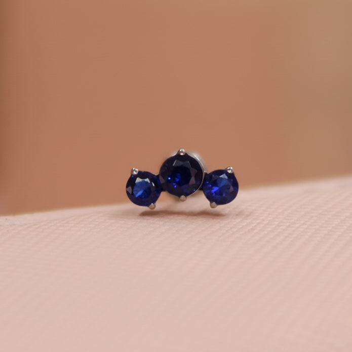 Piercing Triple Zafiro - Titanio