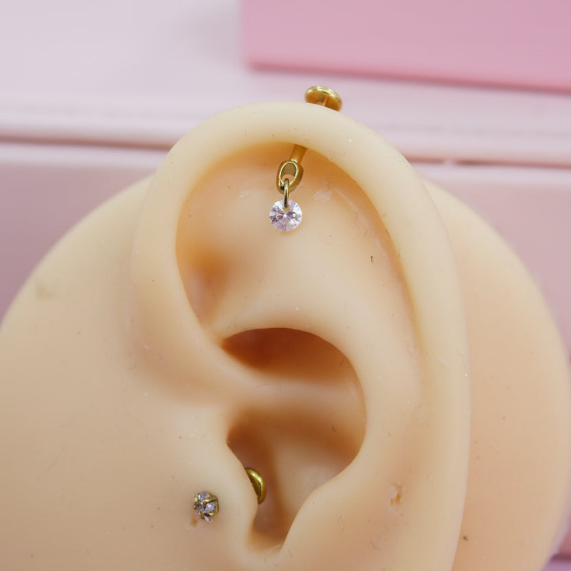 Piercing circulo zirconia colgante - Titanio