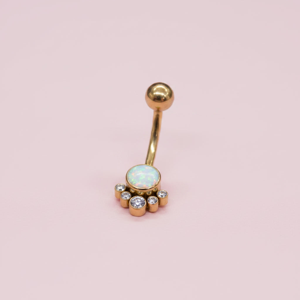 Piercing para Ombligo Opalo con 5 mini pastillas - Titanio