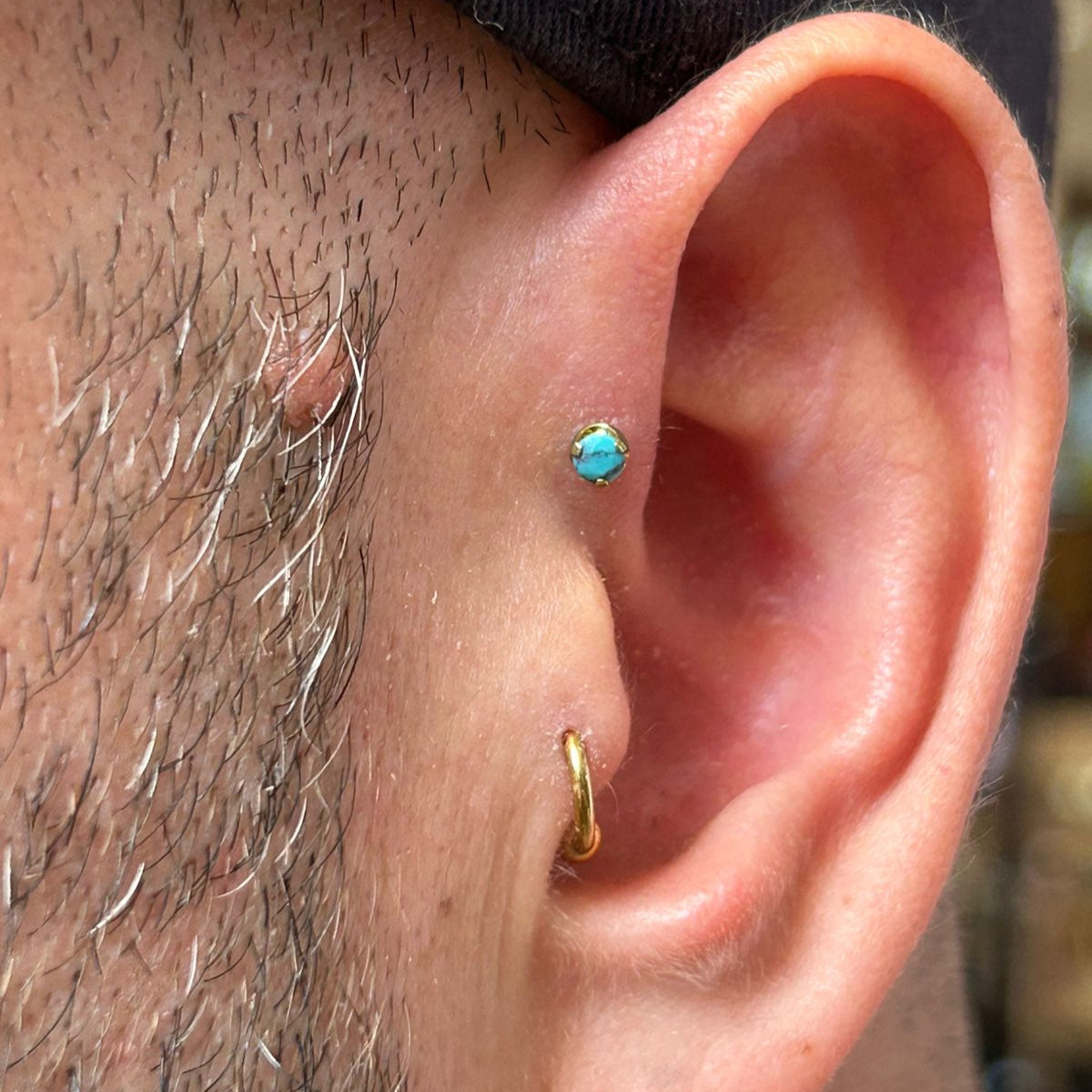 Labret básico ópalo azul - Titanio