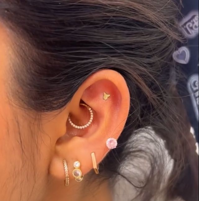 Labret mariposa mini - Titanio