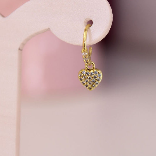 Huggies con colgante Corazón - Acero Quirúrgico