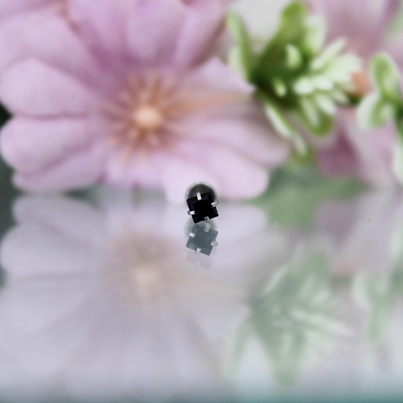 Zirconia cuadrada negra - Acero quirúrgico