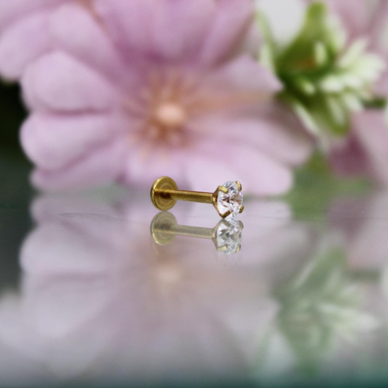 Labret zirconia corazón - Acero quirúrgico