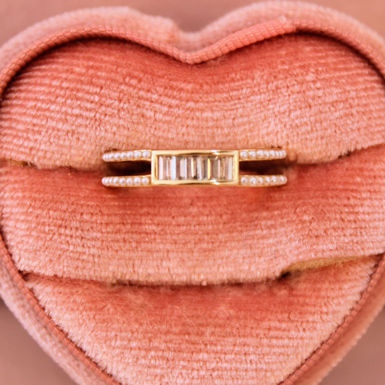 Anillo perlitas - Oro laminado 14k