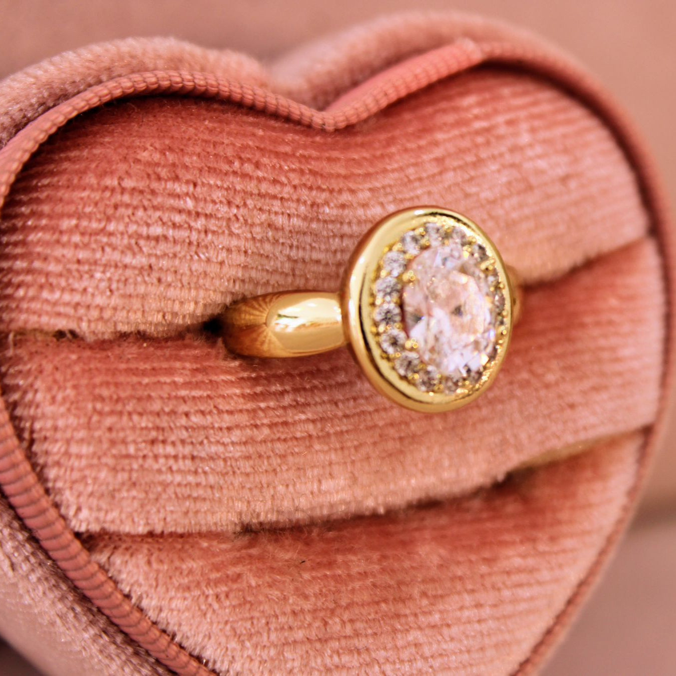 Anillo zirconias - Oro laminado 14 k