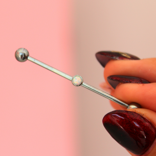 Barbell Industrial top ópalo blanco - Titanio