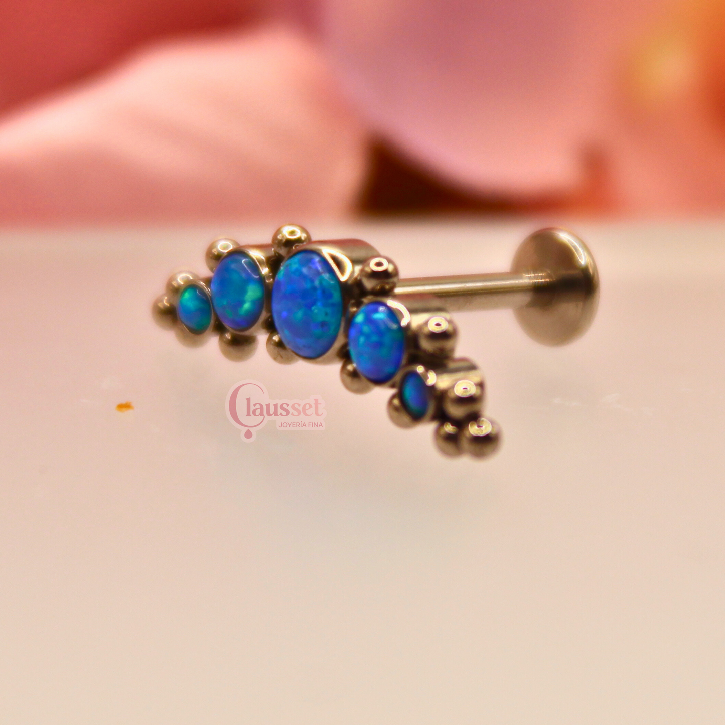 Labret 5 pastillas y 14 microesferas Opalo Azul