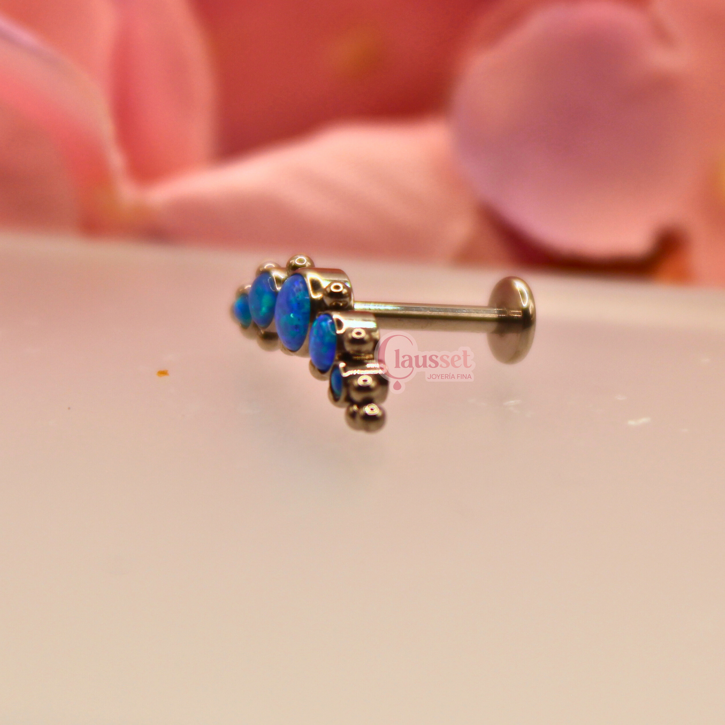 Labret 5 pastillas y 14 microesferas Opalo Azul