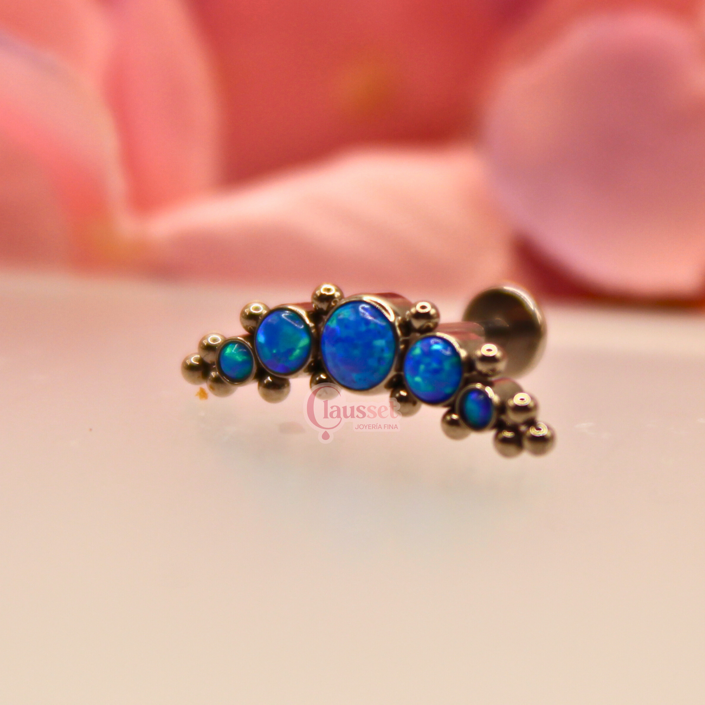 Labret 5 pastillas y 14 microesferas Opalo Azul