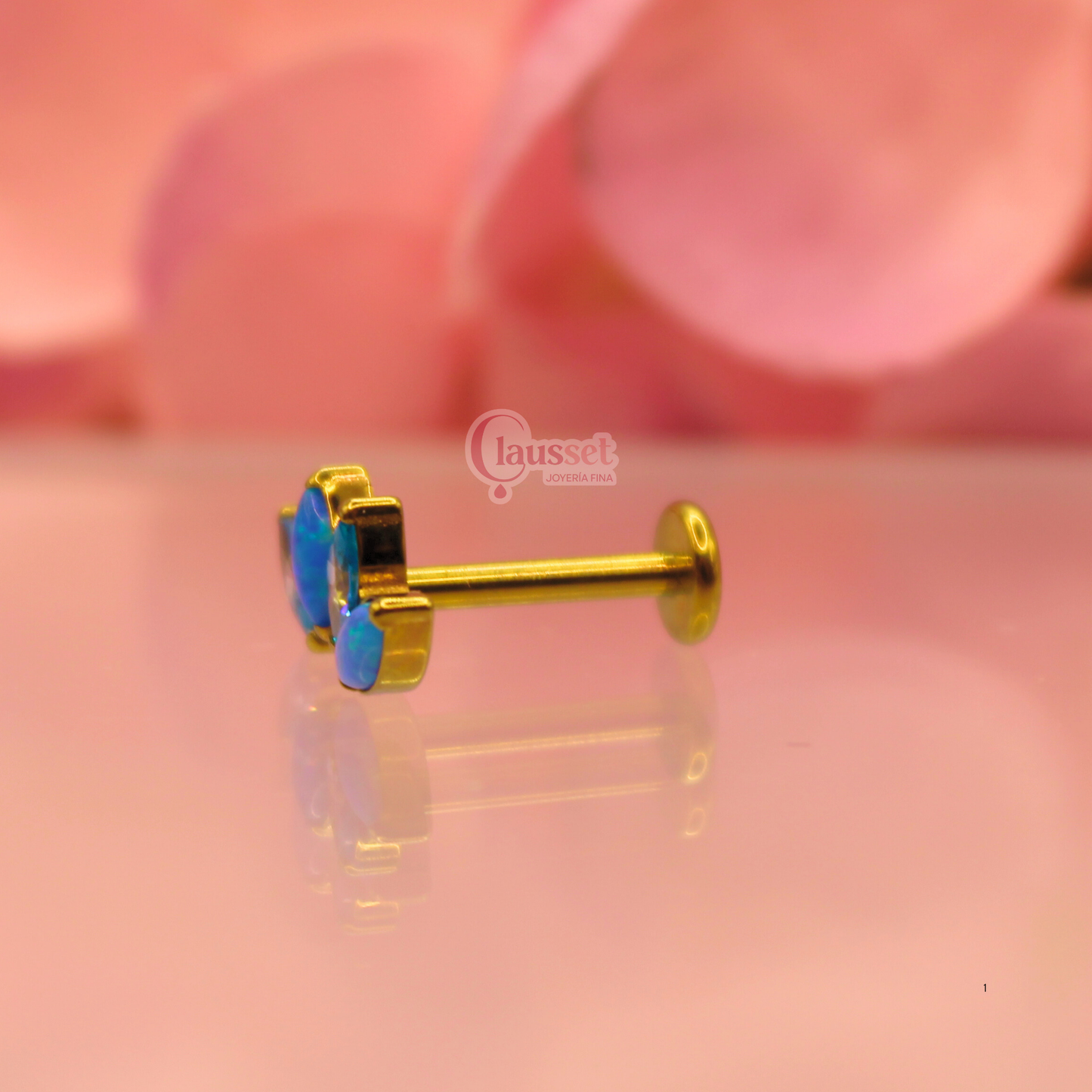 Labret loto especial opalo azul - Titanio