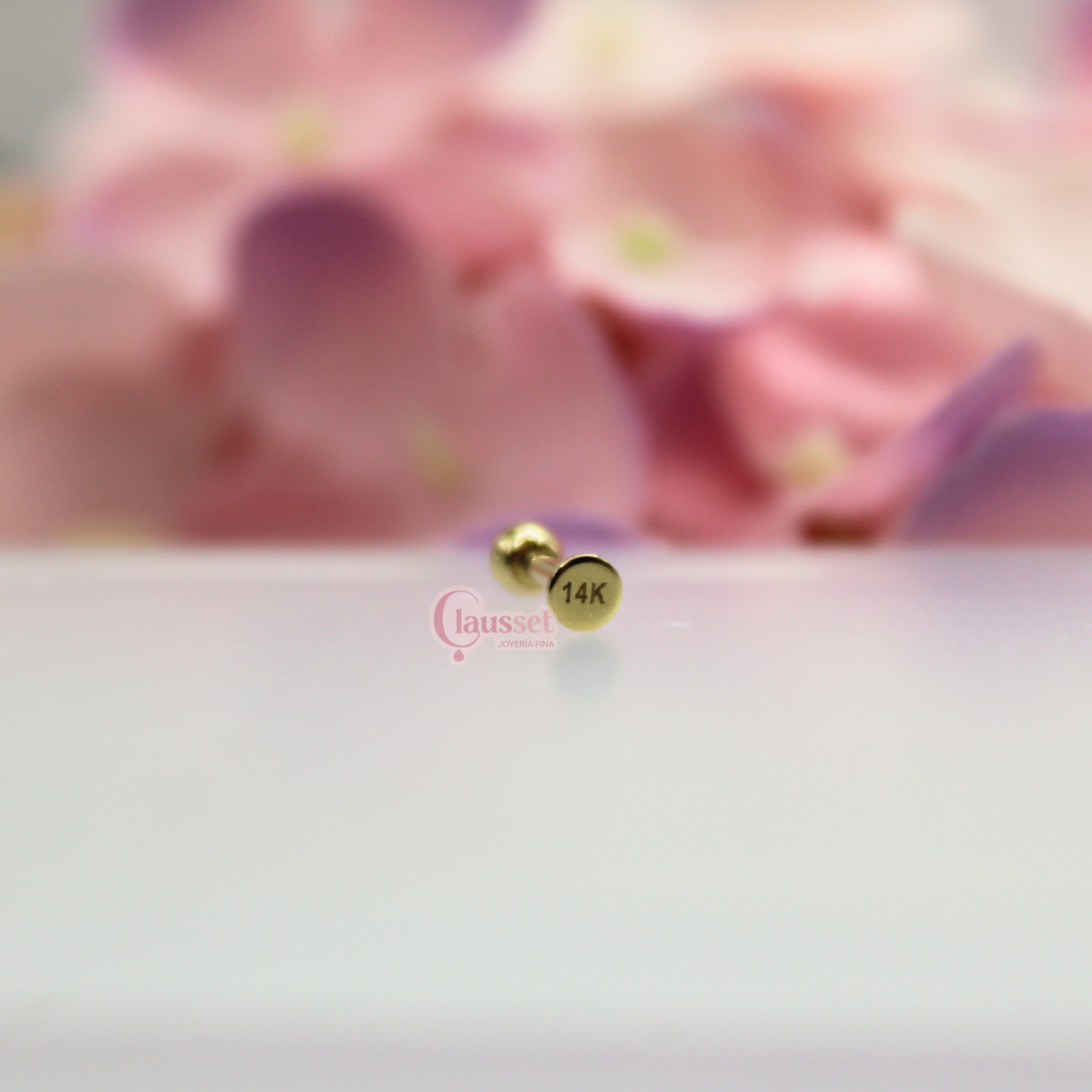 Labret biscelado- Oro solido 14k
