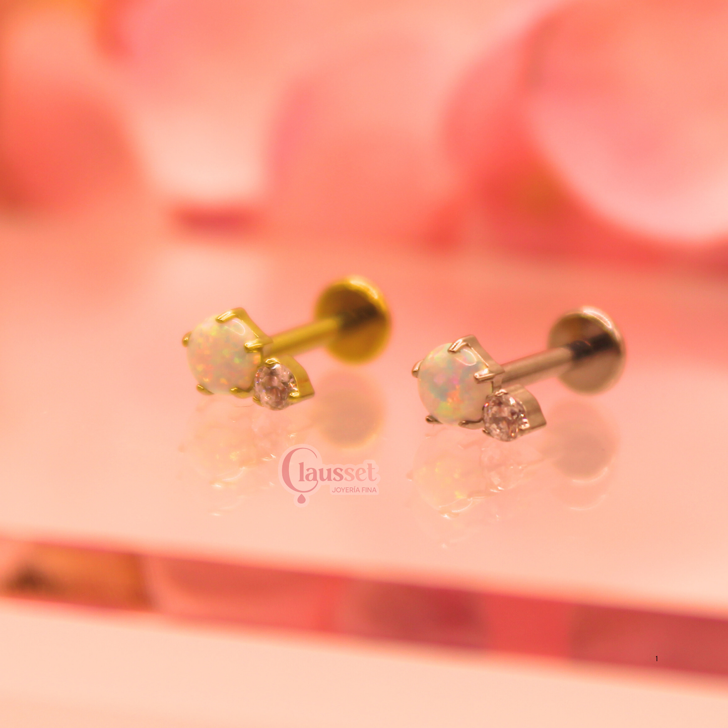 Labret opalo de nieve - Titanio