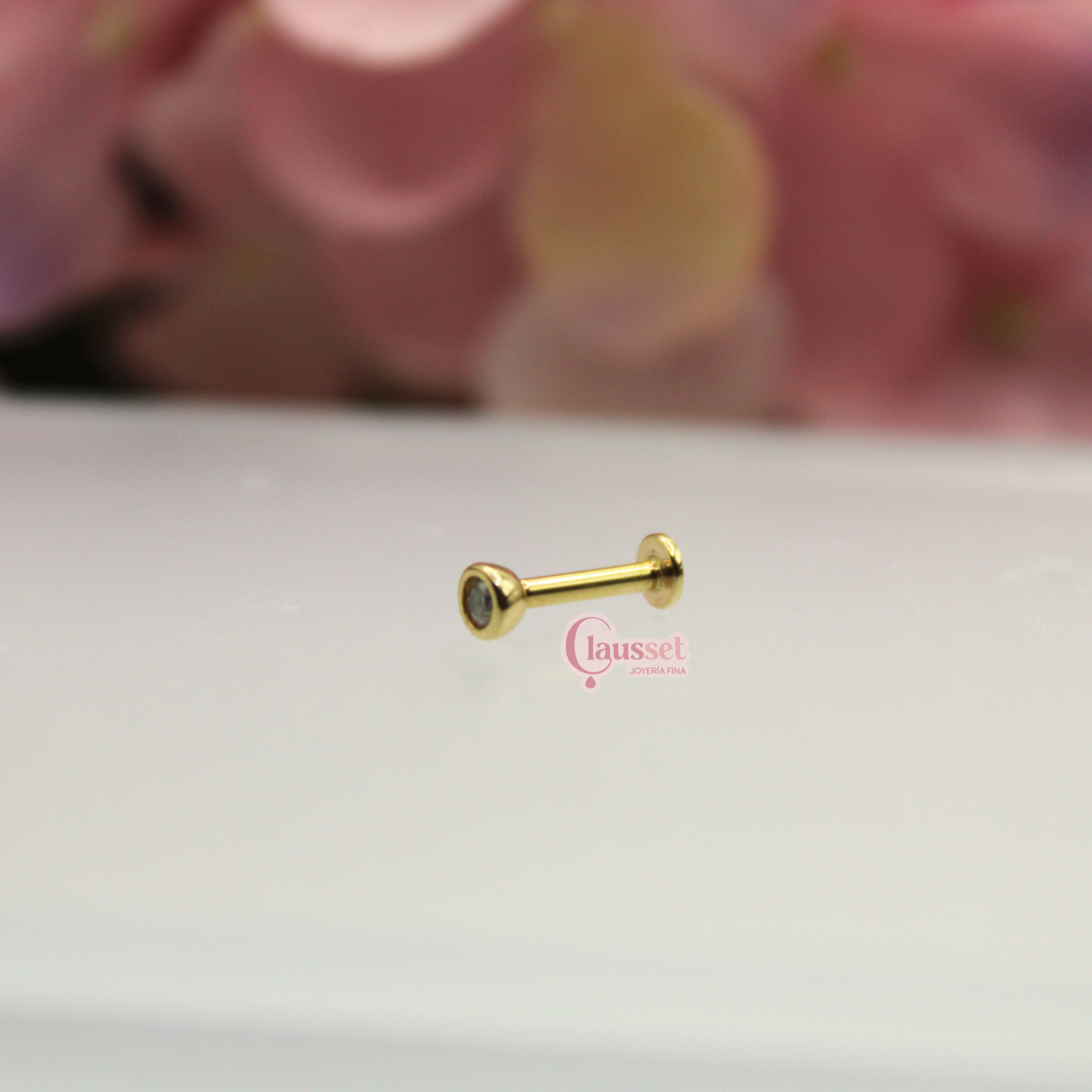 Labret biscelado- Oro solido 14k