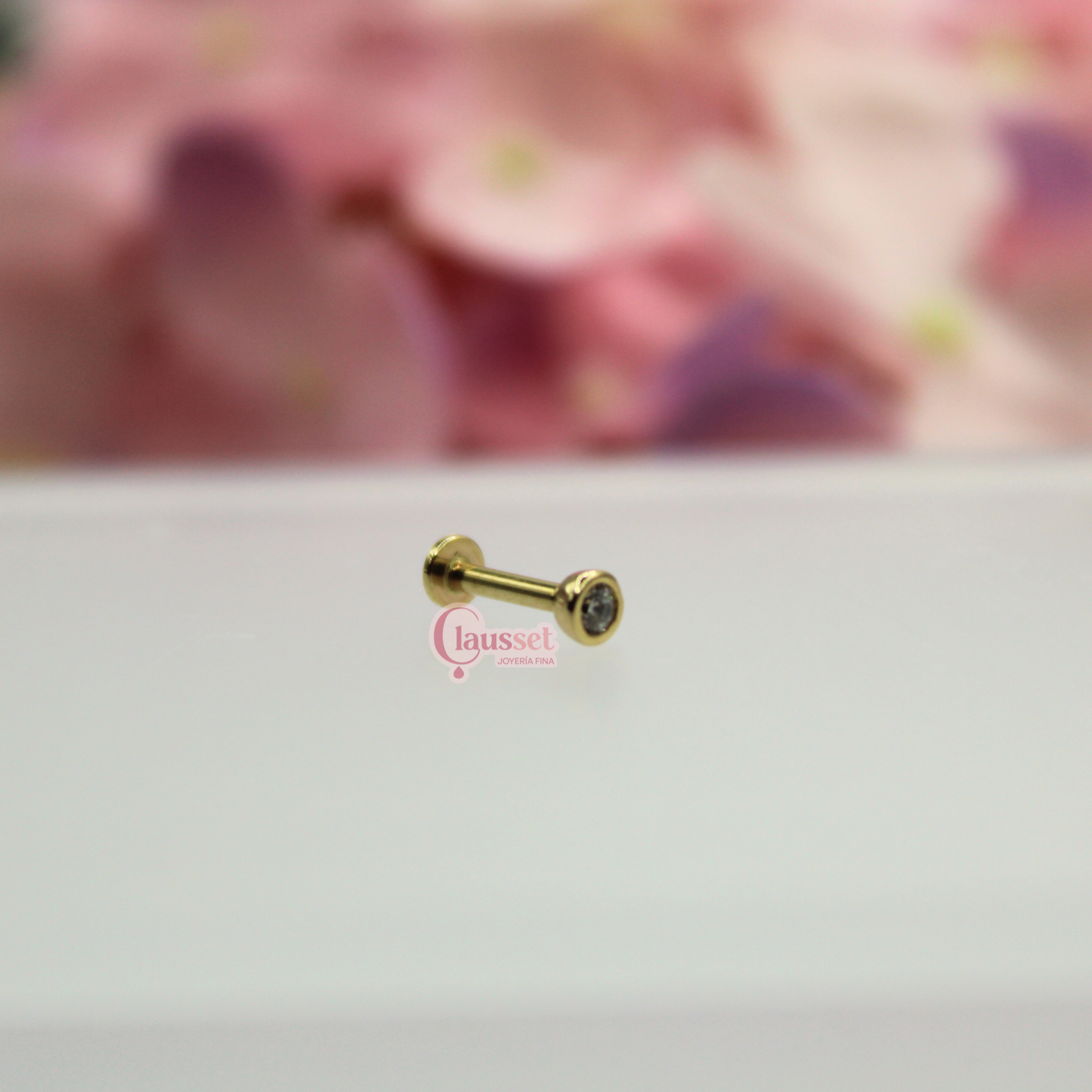 Labret biscelado- Oro solido 14k