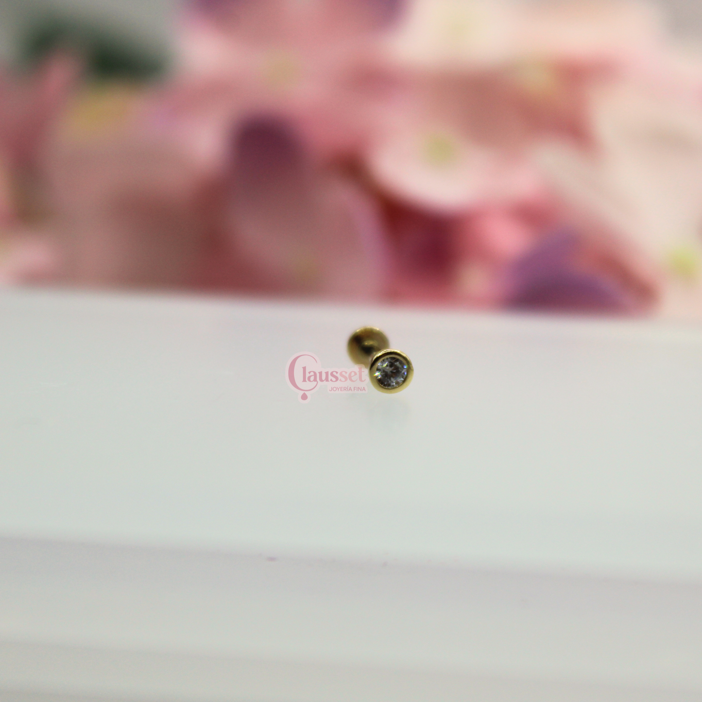 Labret biscelado- Oro solido 14k