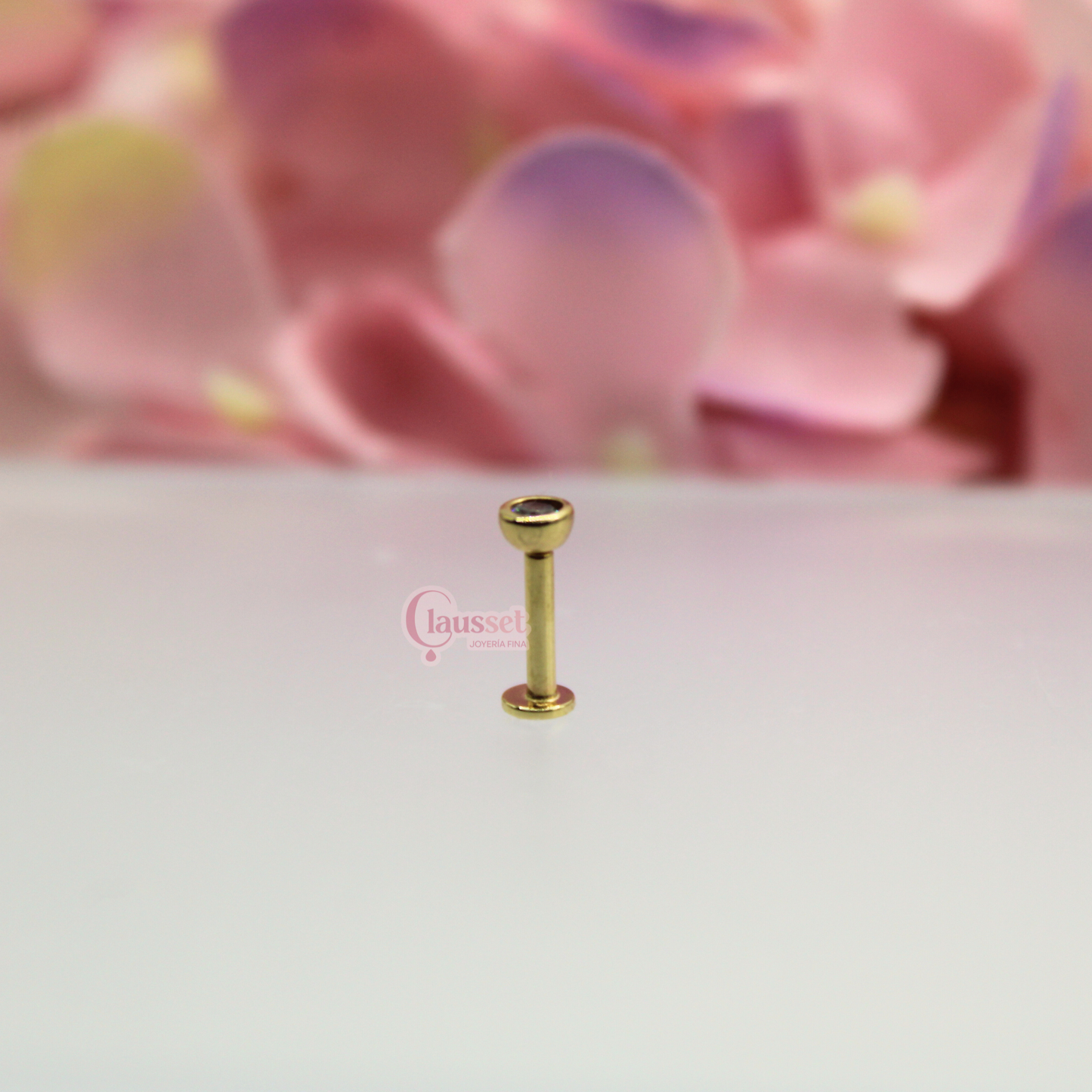 Labret biscelado- Oro solido 14k