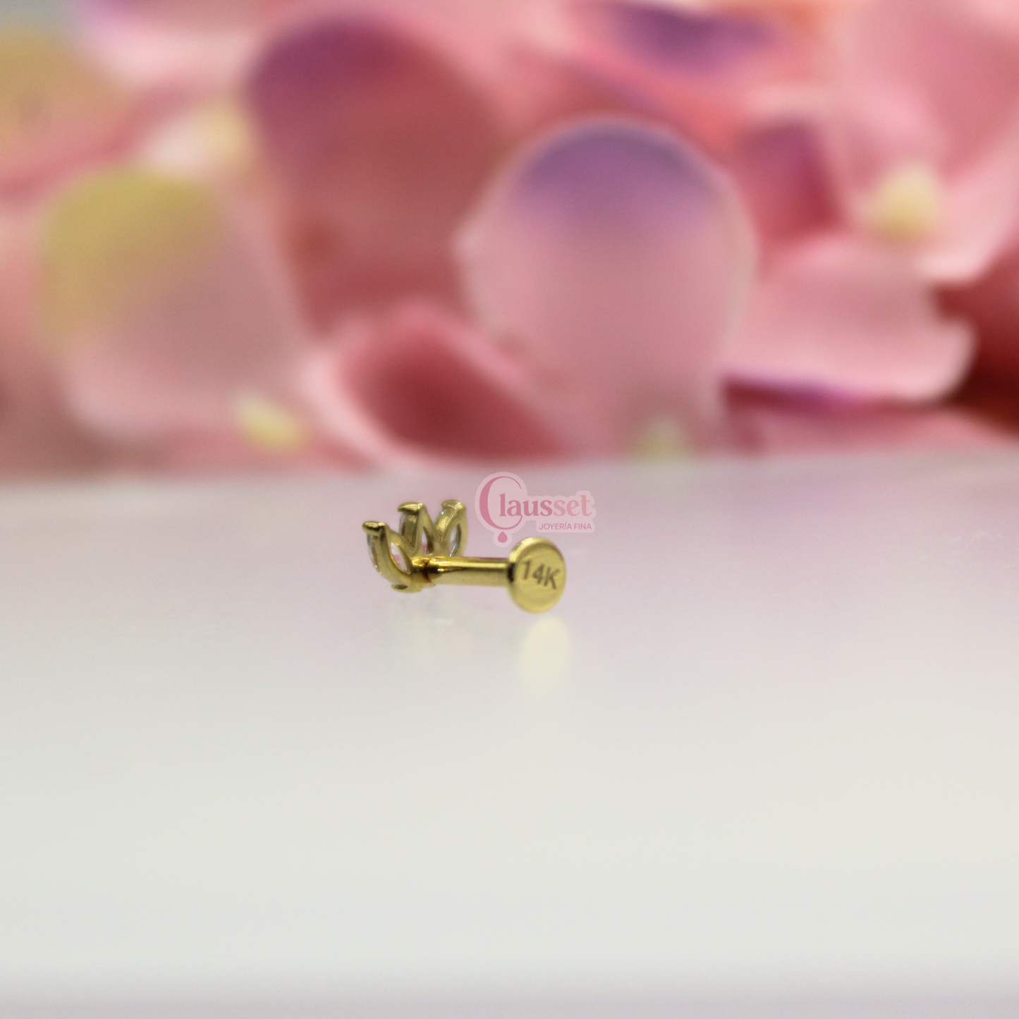 Labret coronita - Oro solido 14k