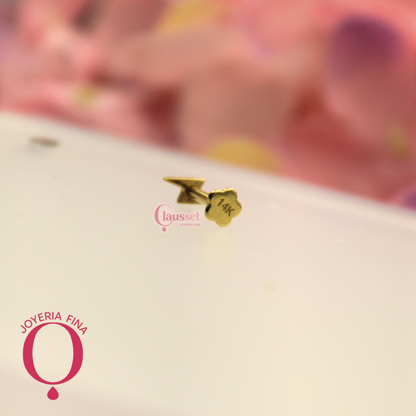 Piercing rayo - Oro Solido 14k