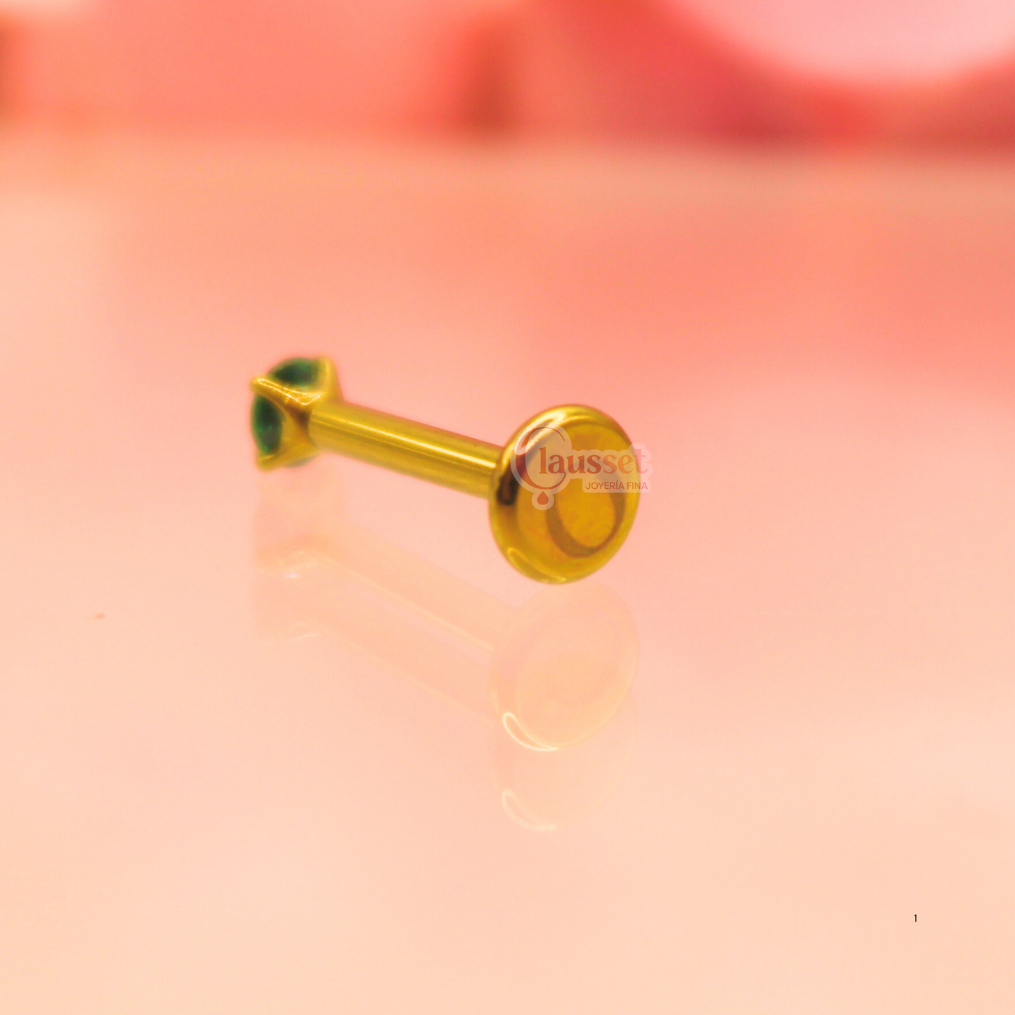 Labret zirconia mini verde - Titanio