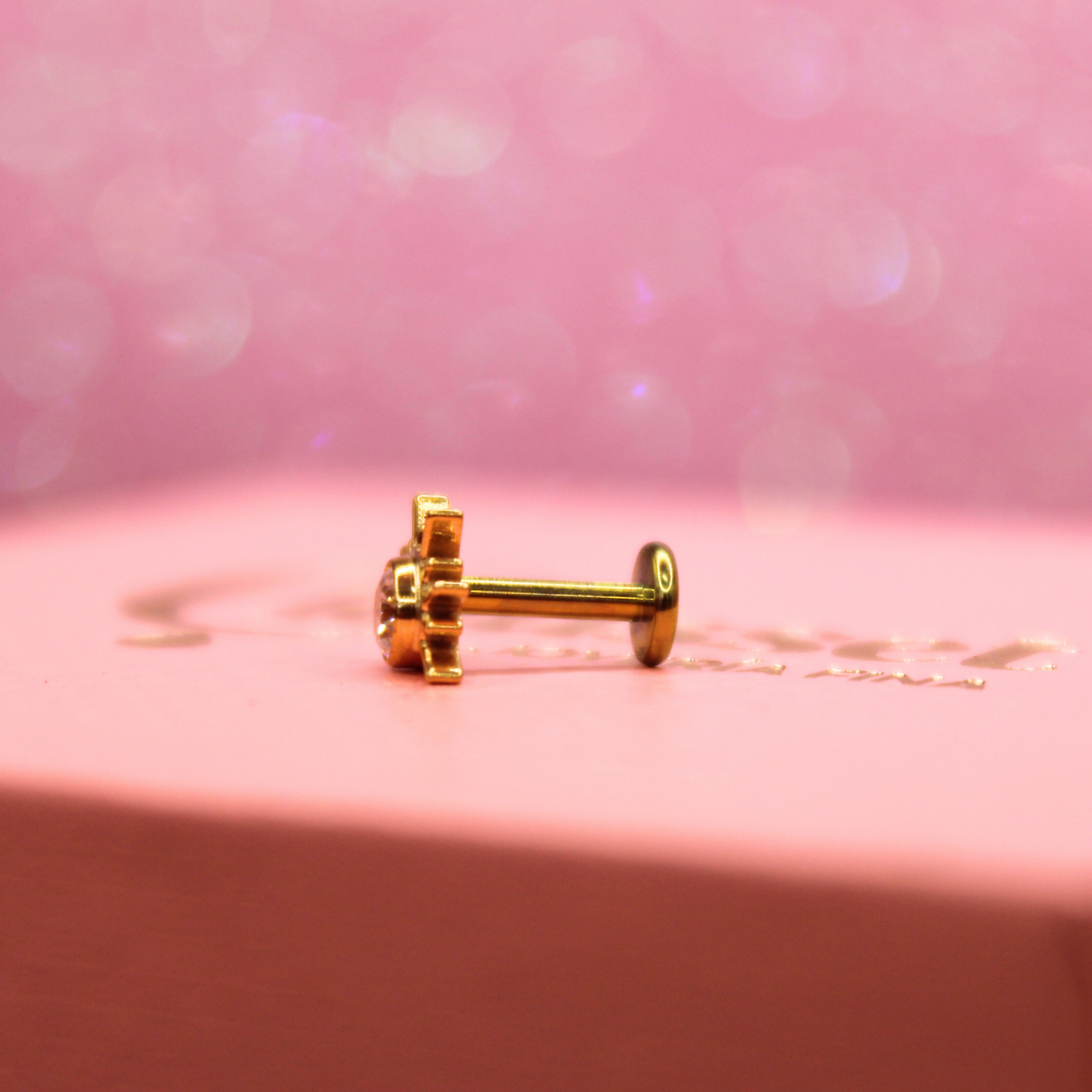 Labret Medio Sol Dorado - Titanio
