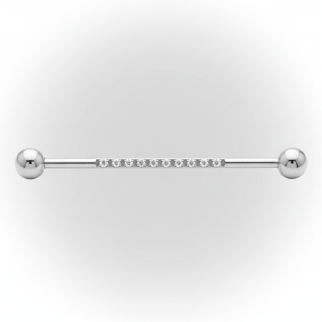Piercing Industrial diseño 10 zirconias-Titanio