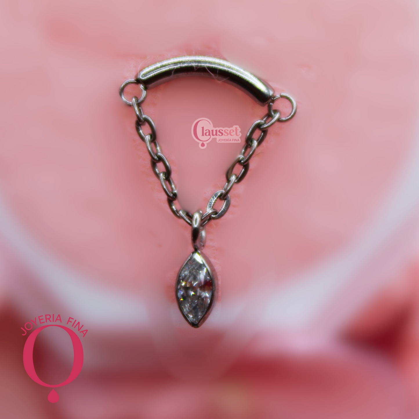Labret Merida con colgante- Titanio