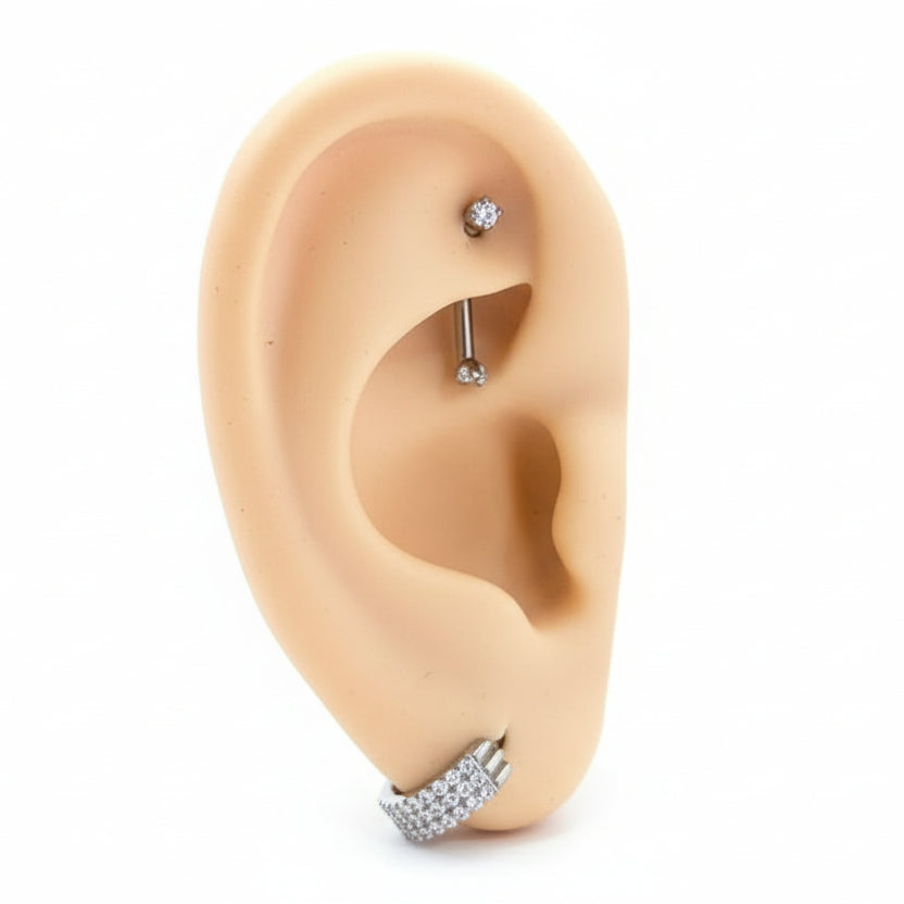 Piercing Banana zirconia mini - Titanio