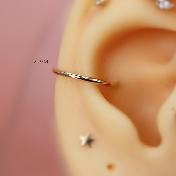 Aro Clicker Liso- Oro solido 14k