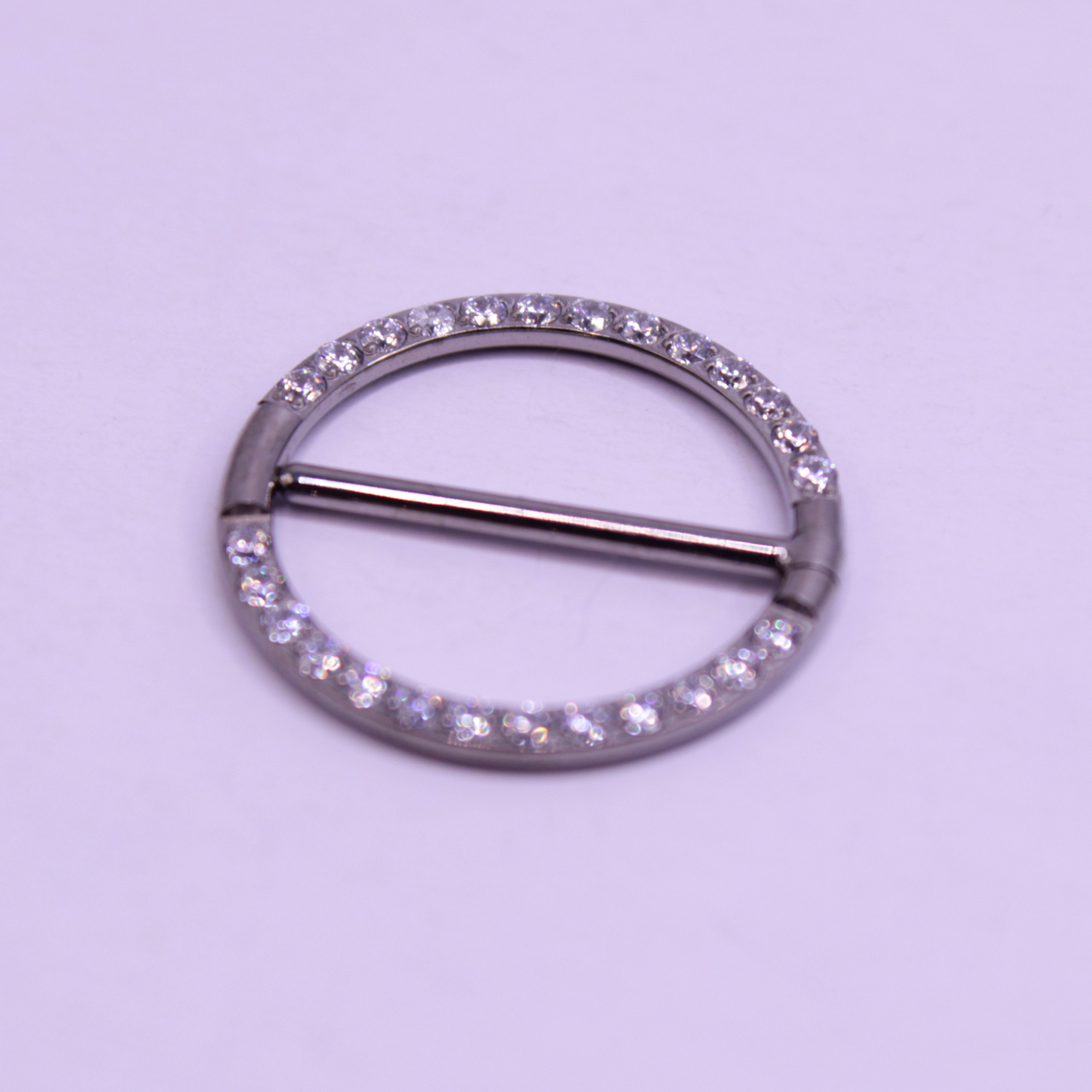 Piercing Redondo con zirconias De Titanio Para Pezón