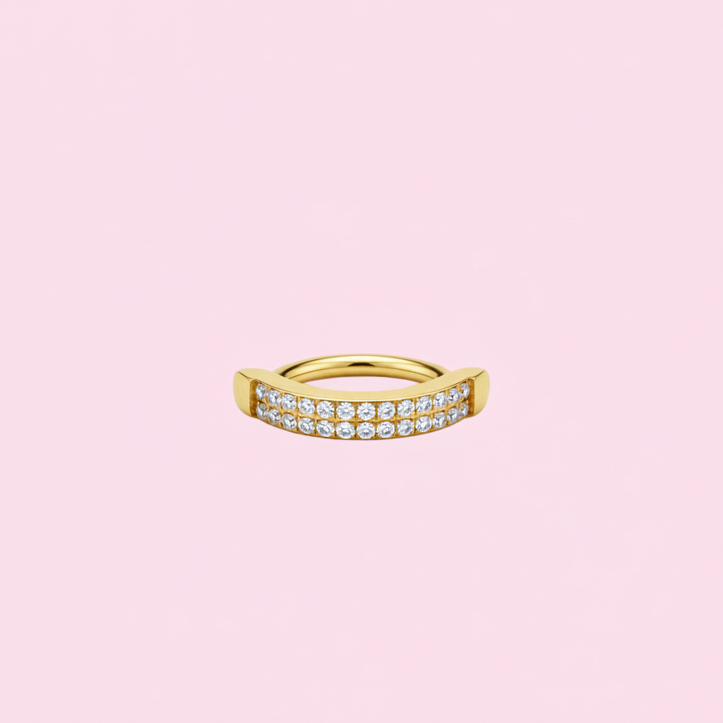 Piercing para Ombligo diseño de arracada con zirconias - Titanio