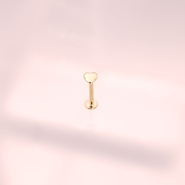 Corazón (Labret)- Oro solido 14k