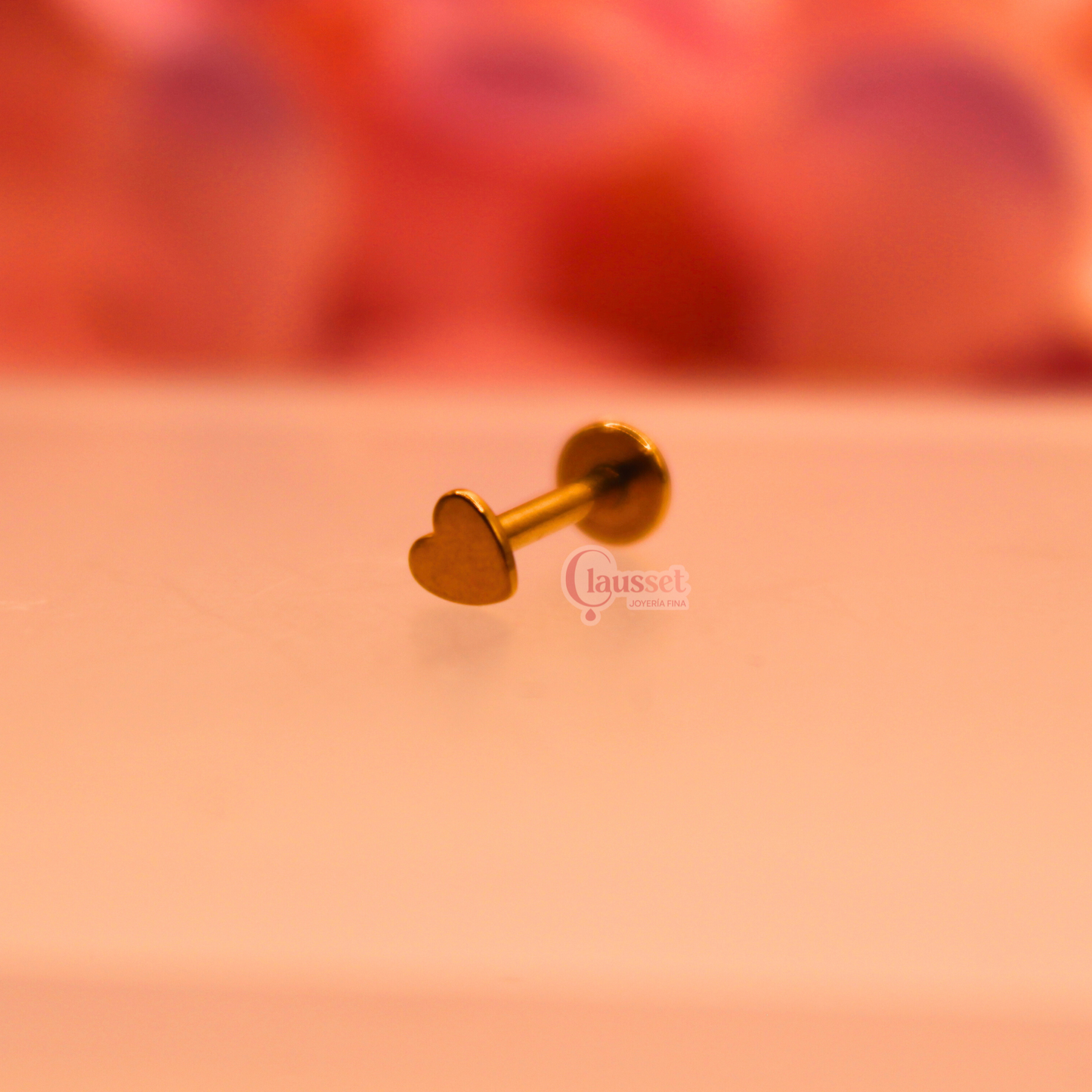 Labret corazón plano - Acero quirurgico