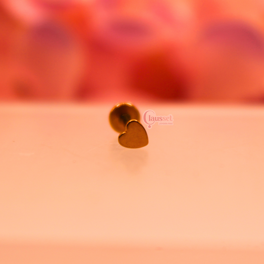 Labret corazón plano - Acero quirurgico