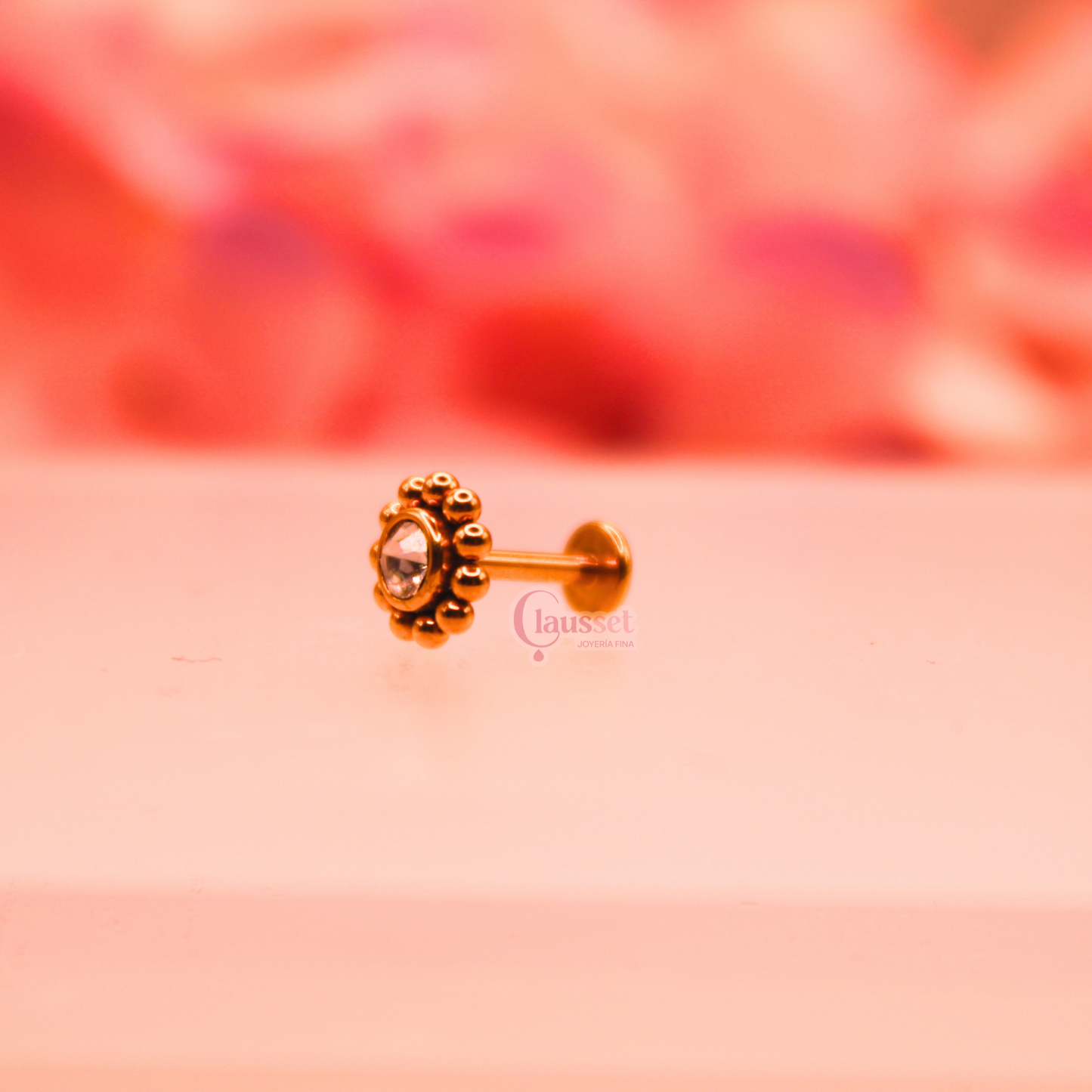Labret girasol dorado - acero quirúrgico