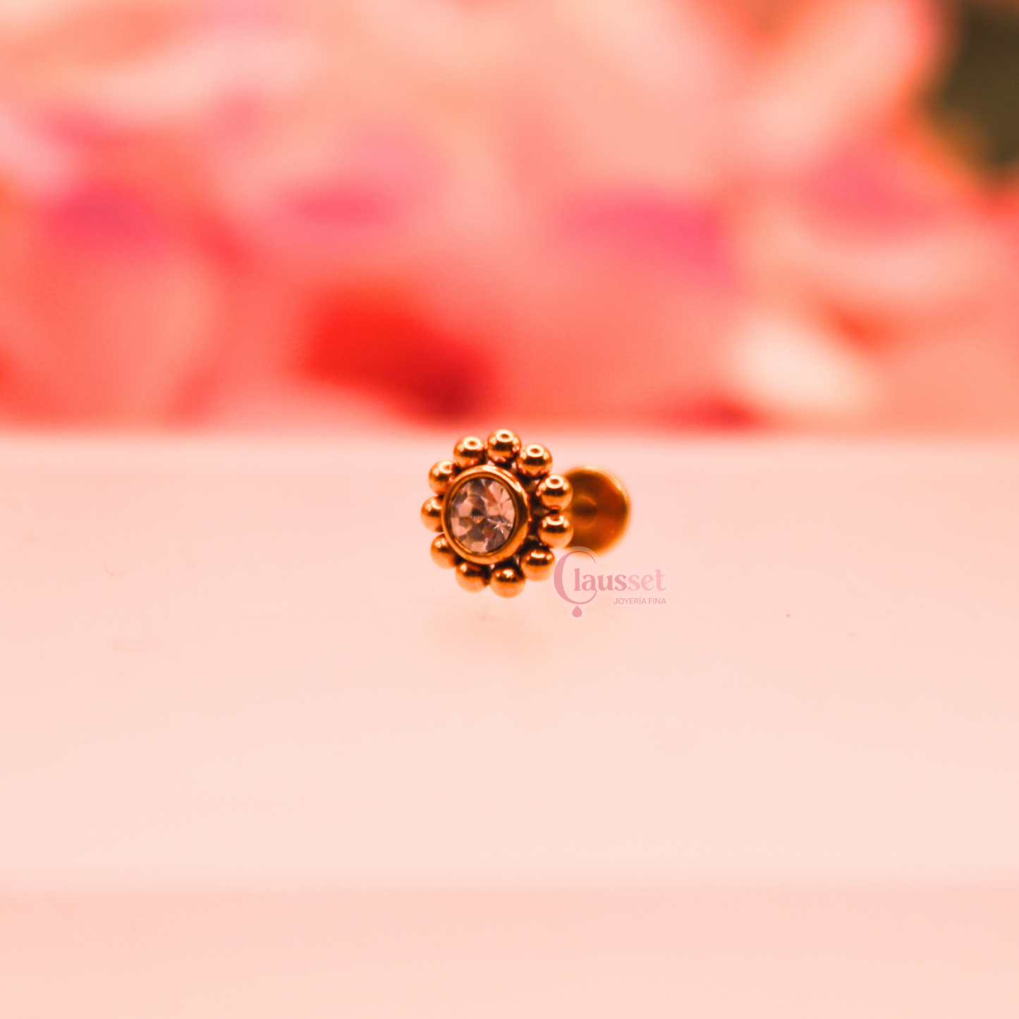 Labret girasol dorado - acero quirúrgico