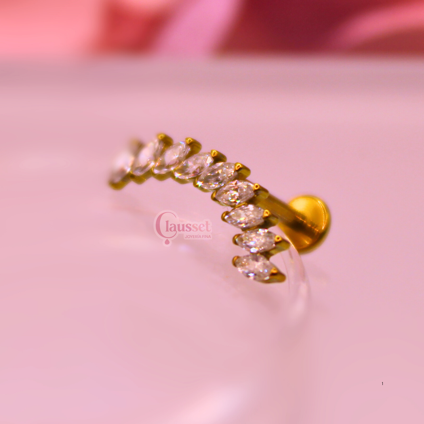 Labret arco 9 olivos blancos - Titanio