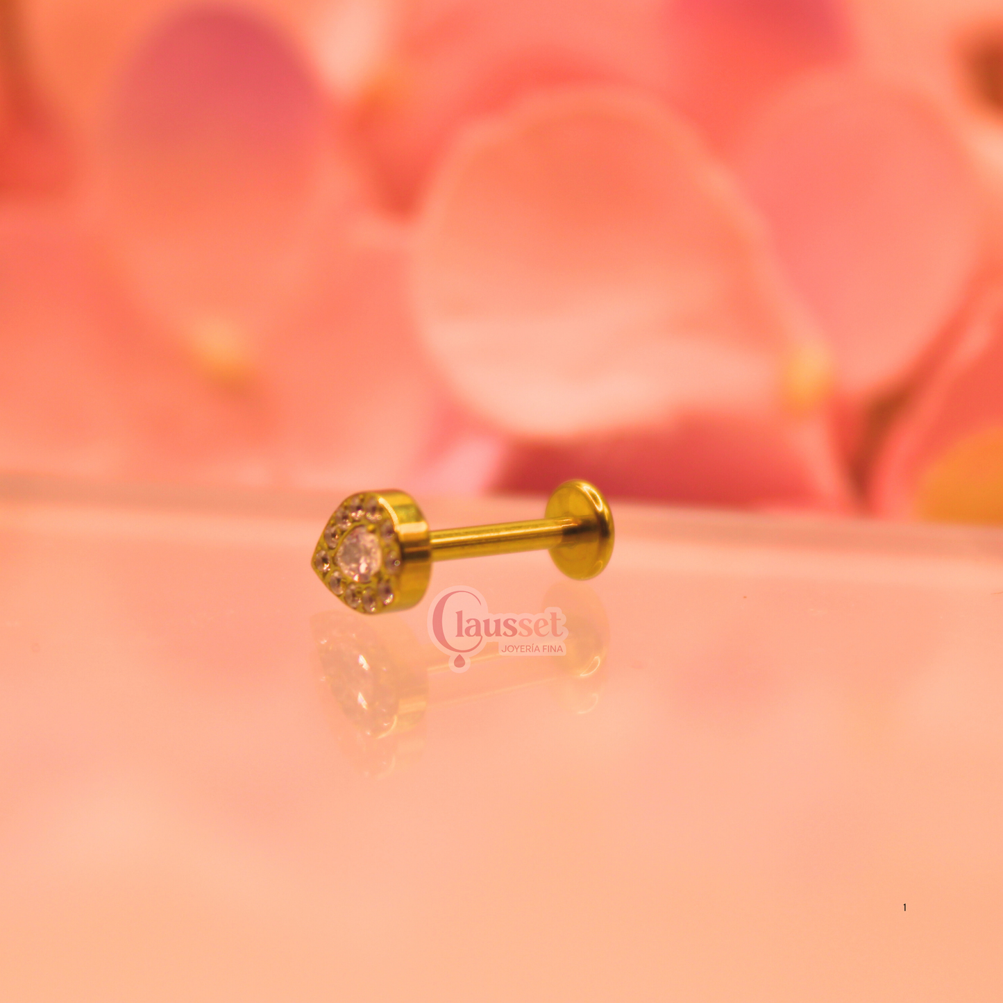 Labret Gota Turca blanca - Titanio