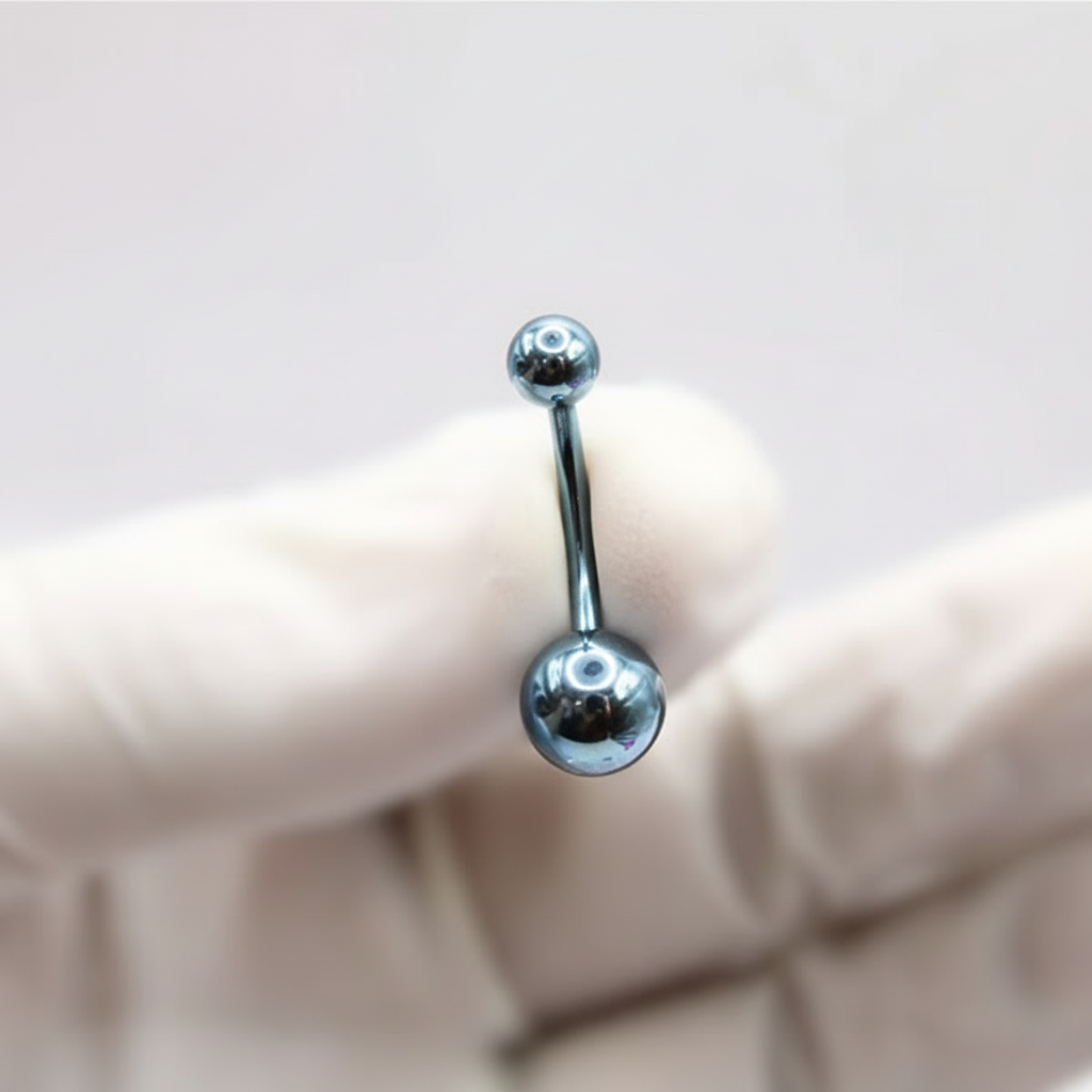 Piercing para Ombligo diseño básico - Titanio (Barbell Curvo)