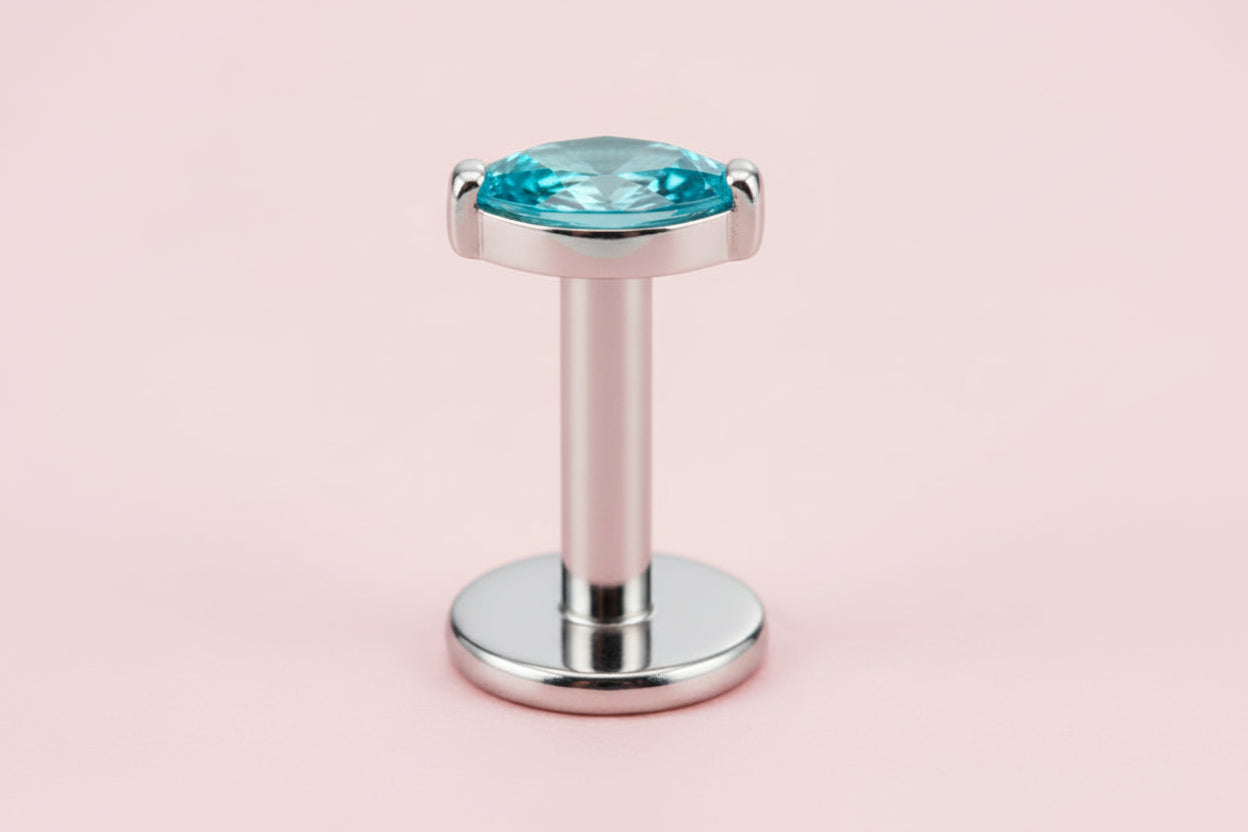 Piercing Rombi Azul - Titanio Labret