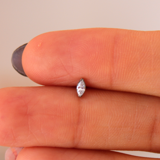 Labret Rombi Blanco - Titanio