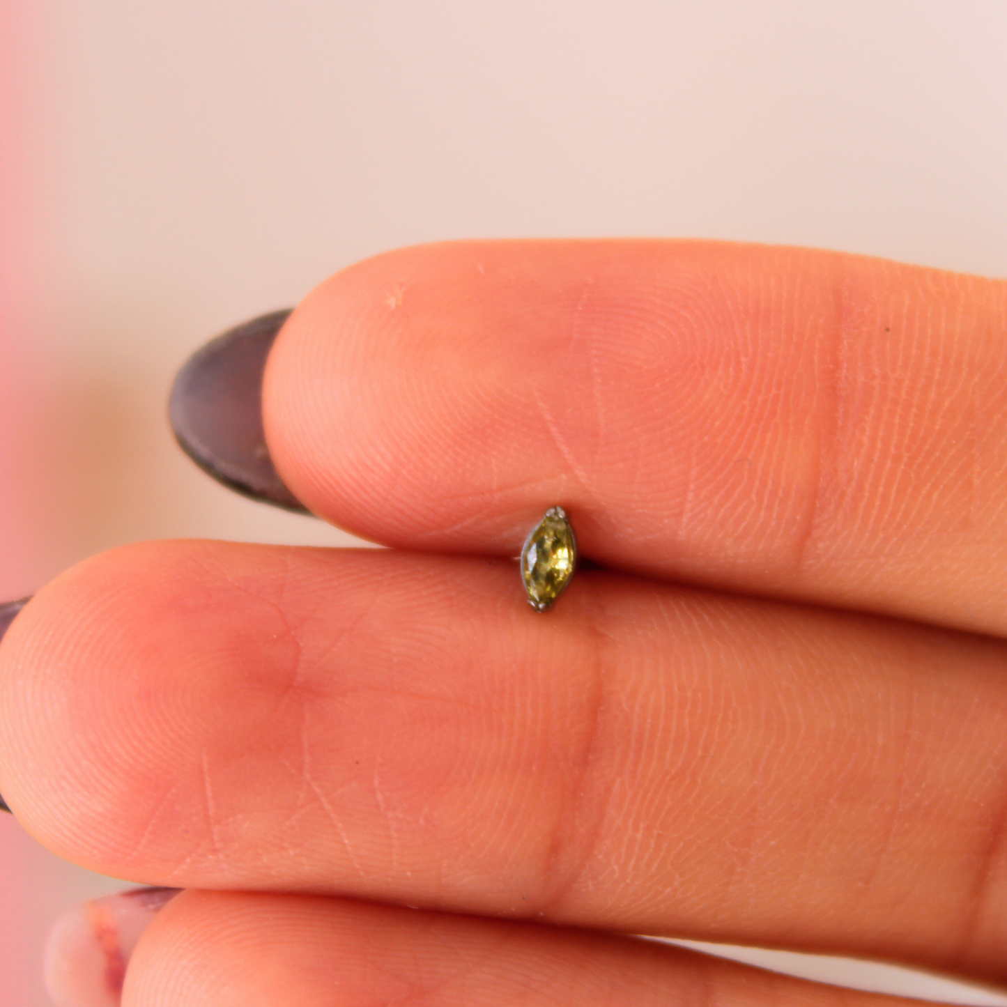 Labret Rombi Verde - Titanio