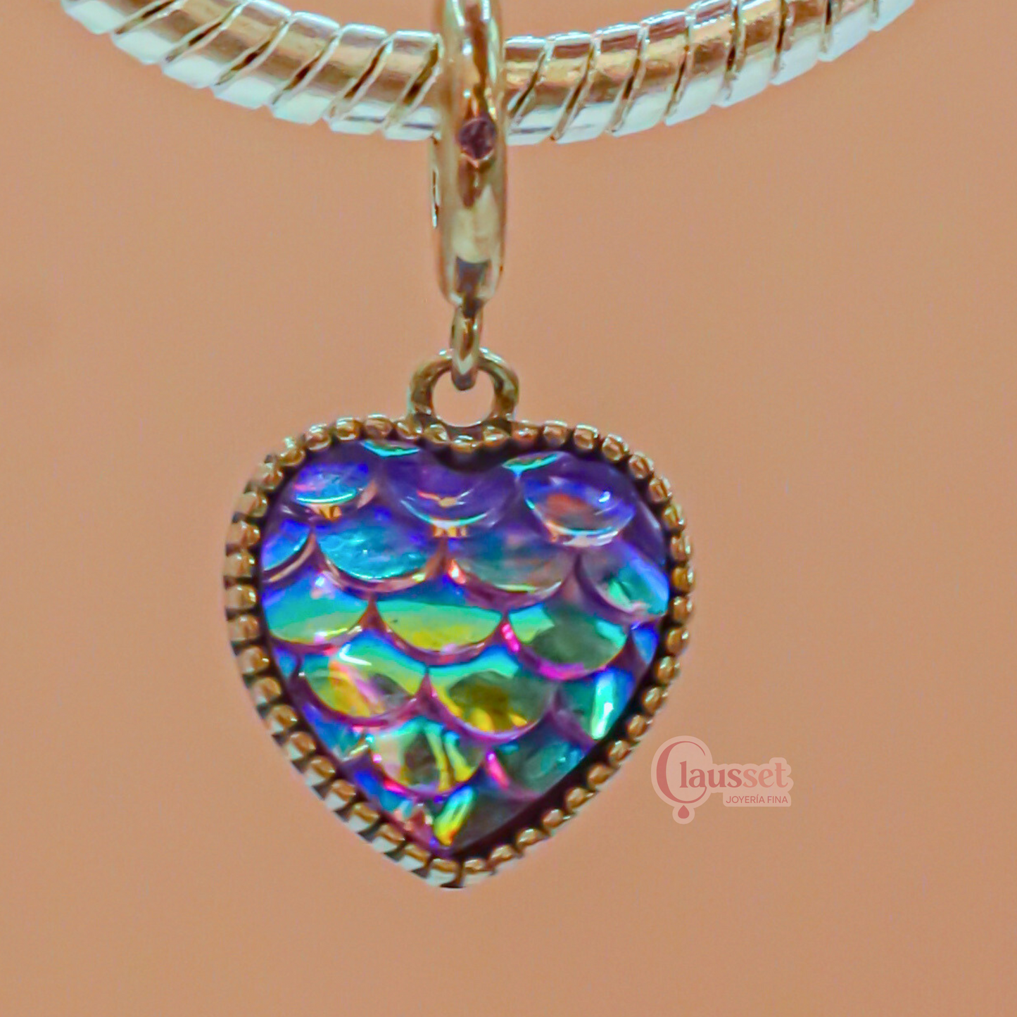 Charm Corazóm Sirena Plata .925