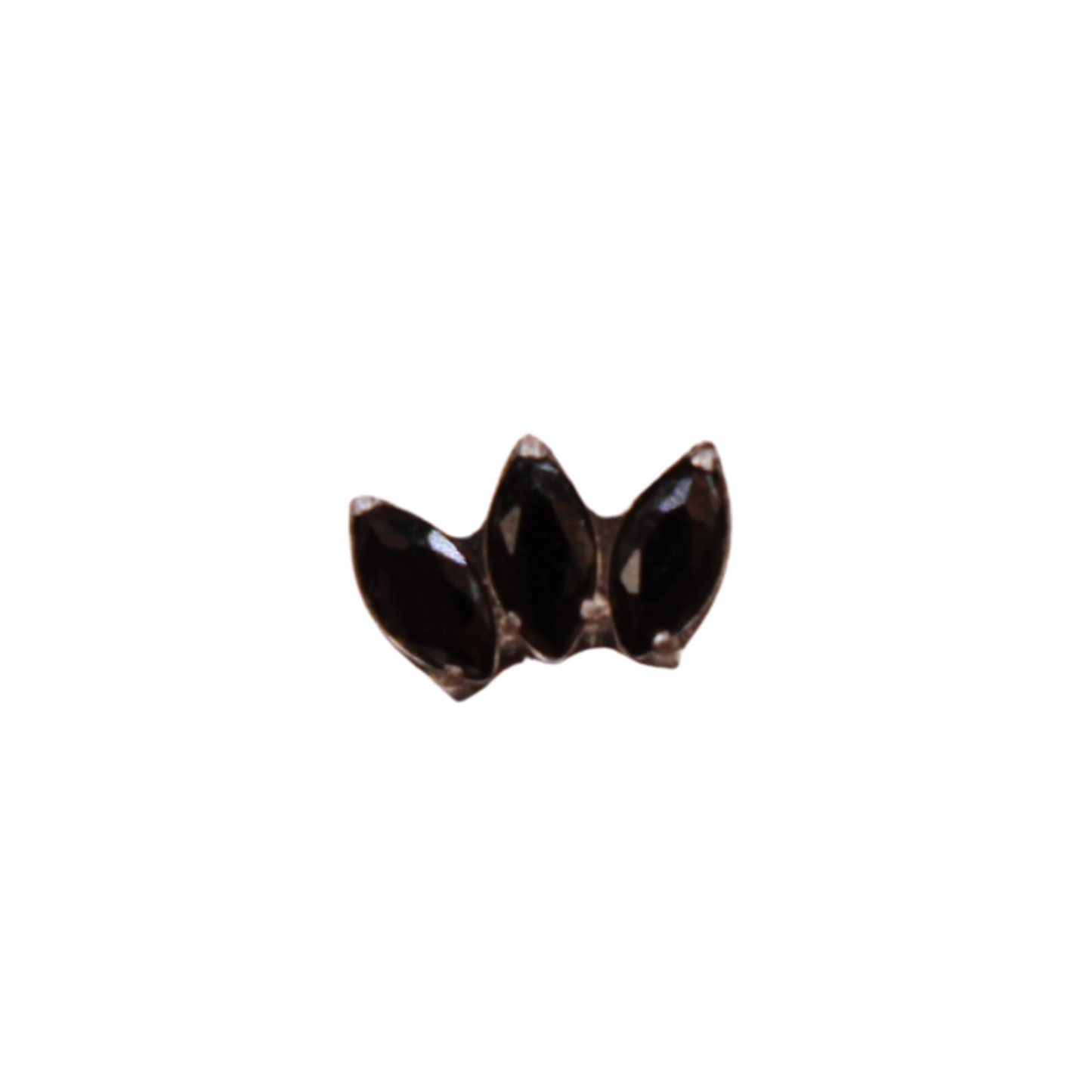 Labret Flor de Loto 3 pétalos Ópalo Negro - Titanio