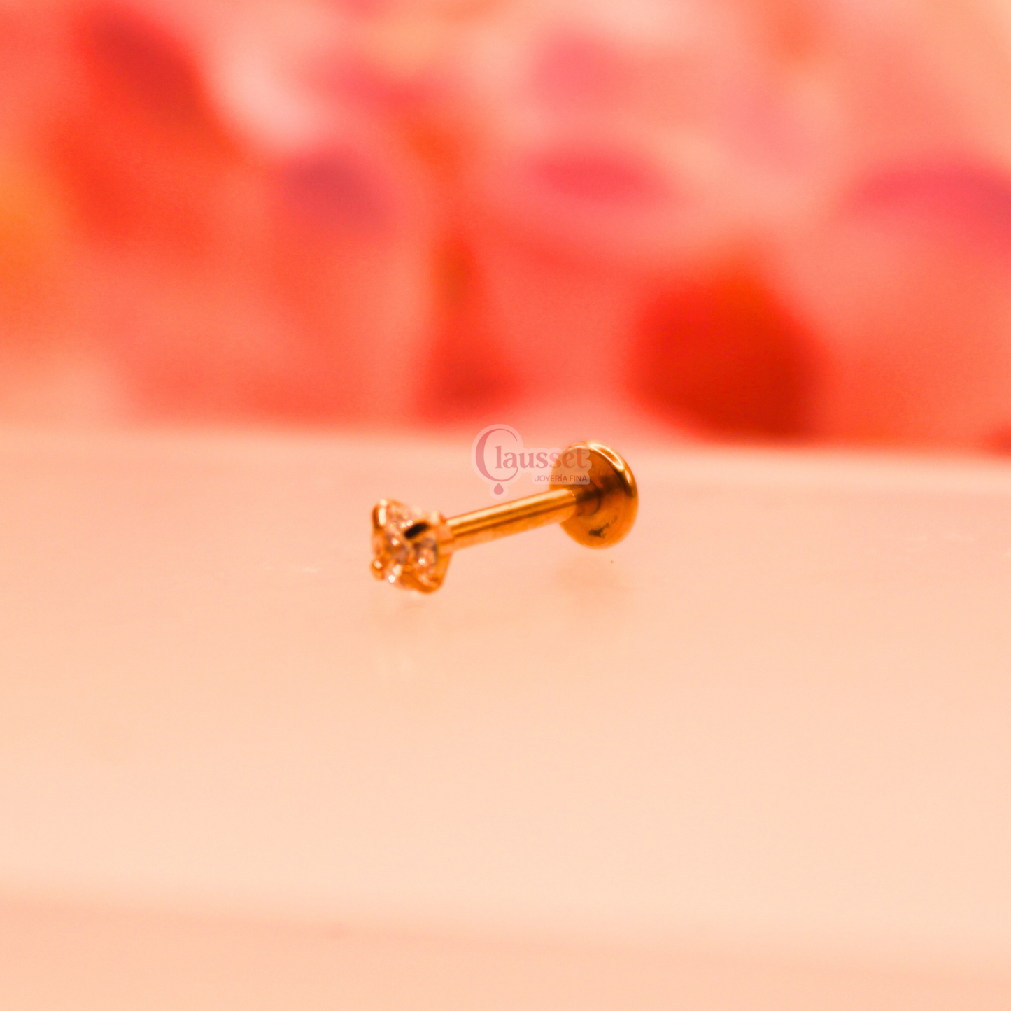 Labret zirconia 3mm- Acero quirúrgico