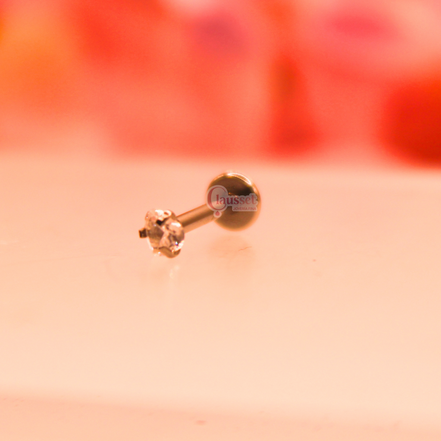 Labret zirconia corazón - Acero quirúrgico
