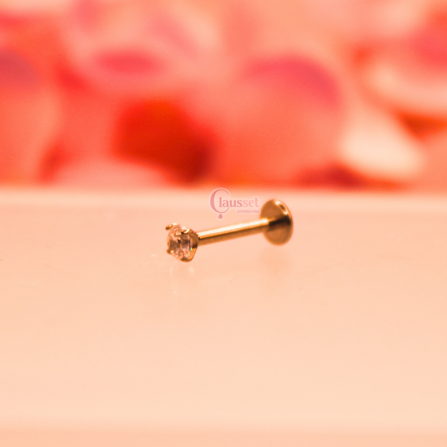 Labret zirconia 3mm- Acero quirúrgico