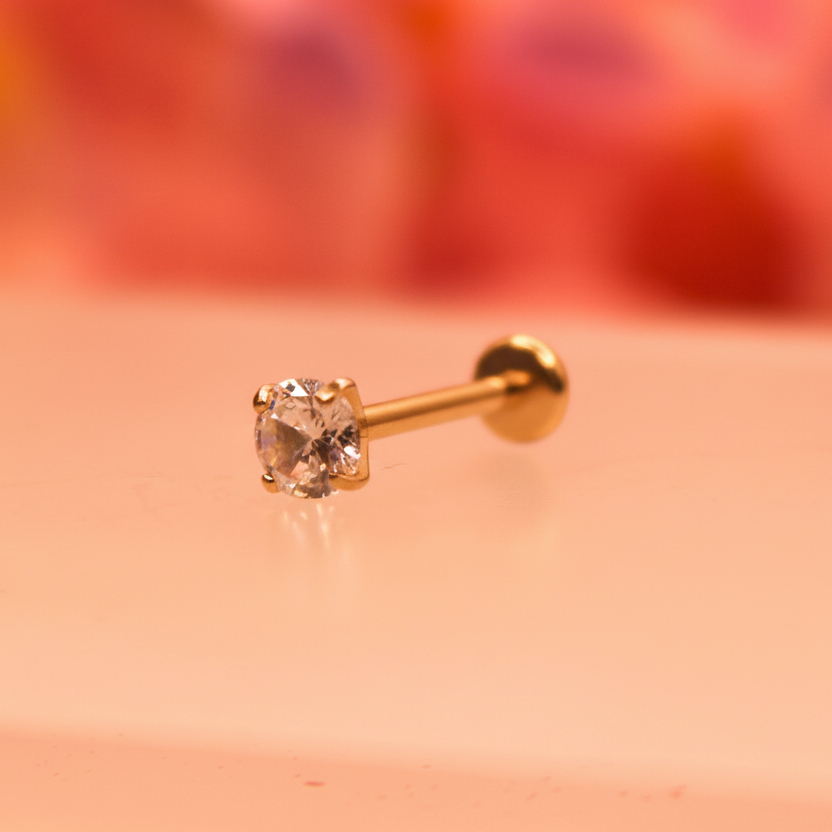 Labret zirconia (4mm) - Acero quirúrgico